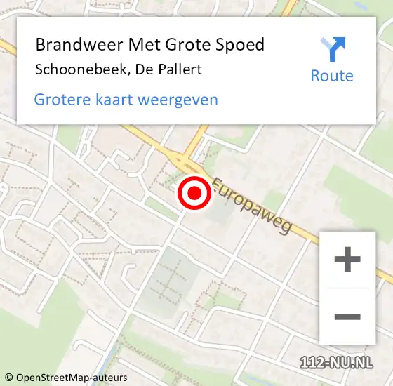 Locatie op kaart van de 112 melding: Brandweer Met Grote Spoed Naar Schoonebeek, De Pallert op 1 november 2021 12:23