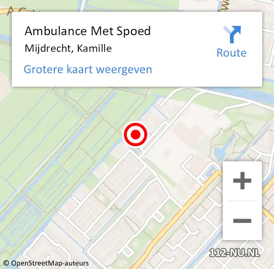 Locatie op kaart van de 112 melding: Ambulance Met Spoed Naar Mijdrecht, Kamille op 1 november 2021 12:25