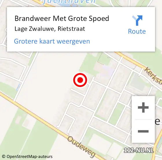 Locatie op kaart van de 112 melding: Brandweer Met Grote Spoed Naar Lage Zwaluwe, Rietstraat op 1 november 2021 12:33