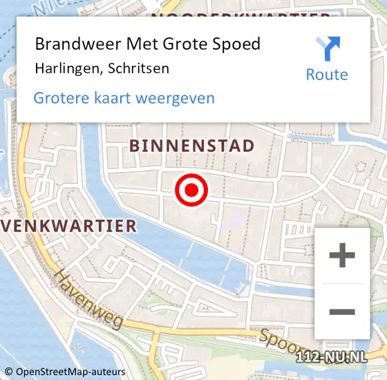 Locatie op kaart van de 112 melding: Brandweer Met Grote Spoed Naar Harlingen, Schritsen op 1 november 2021 13:01