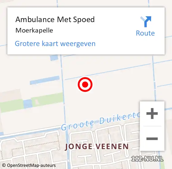 Locatie op kaart van de 112 melding: Ambulance Met Spoed Naar Moerkapelle op 1 november 2021 13:10