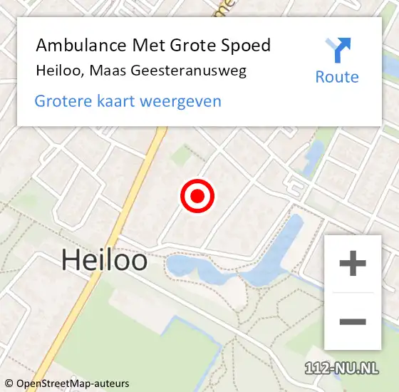 Locatie op kaart van de 112 melding: Ambulance Met Grote Spoed Naar Heiloo, Maas Geesteranusweg op 1 november 2021 13:29