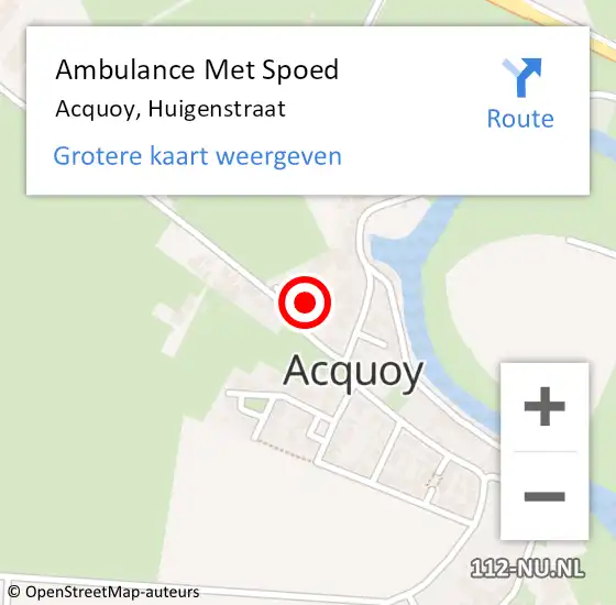 Locatie op kaart van de 112 melding: Ambulance Met Spoed Naar Acquoy, Huigenstraat op 27 juni 2014 20:51