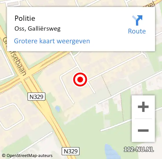 Locatie op kaart van de 112 melding: Politie Oss, Galliërsweg op 1 november 2021 15:13