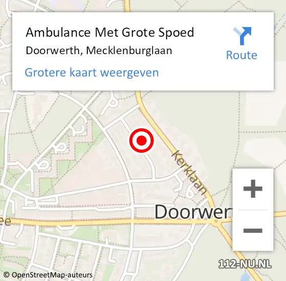 Locatie op kaart van de 112 melding: Ambulance Met Grote Spoed Naar Doorwerth, Mecklenburglaan op 1 november 2021 15:34