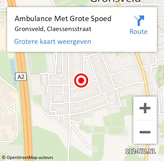 Locatie op kaart van de 112 melding: Ambulance Met Grote Spoed Naar Gronsveld, Claessensstraat op 27 juni 2014 20:56