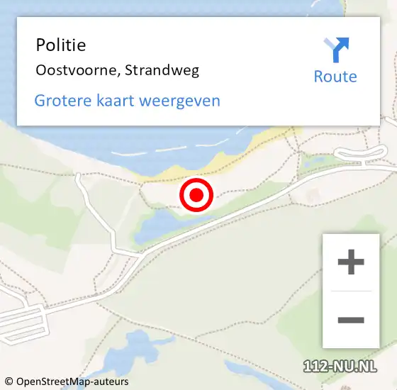 Locatie op kaart van de 112 melding: Politie Oostvoorne, Strandweg op 1 november 2021 15:43