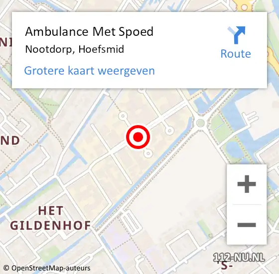 Locatie op kaart van de 112 melding: Ambulance Met Spoed Naar Nootdorp, Hoefsmid op 1 november 2021 15:43