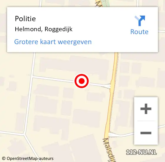Locatie op kaart van de 112 melding: Politie Helmond, Roggedijk op 1 november 2021 15:46