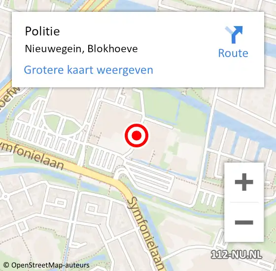 Locatie op kaart van de 112 melding: Politie Nieuwegein, Blokhoeve op 1 november 2021 15:54