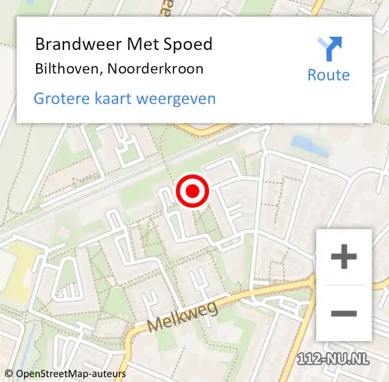 Locatie op kaart van de 112 melding: Brandweer Met Spoed Naar Bilthoven, Noorderkroon op 1 november 2021 15:57