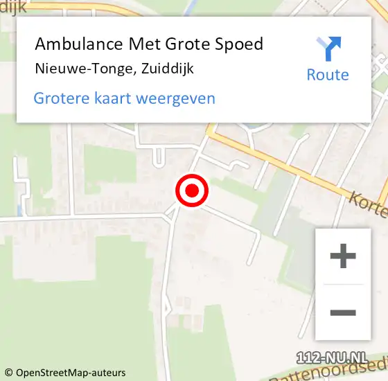 Locatie op kaart van de 112 melding: Ambulance Met Grote Spoed Naar Nieuwe-Tonge, Zuiddijk op 1 november 2021 15:59