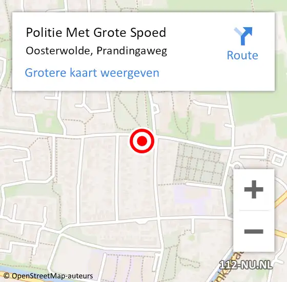 Locatie op kaart van de 112 melding: Politie Met Grote Spoed Naar Oosterwolde, Prandingaweg op 1 november 2021 16:25