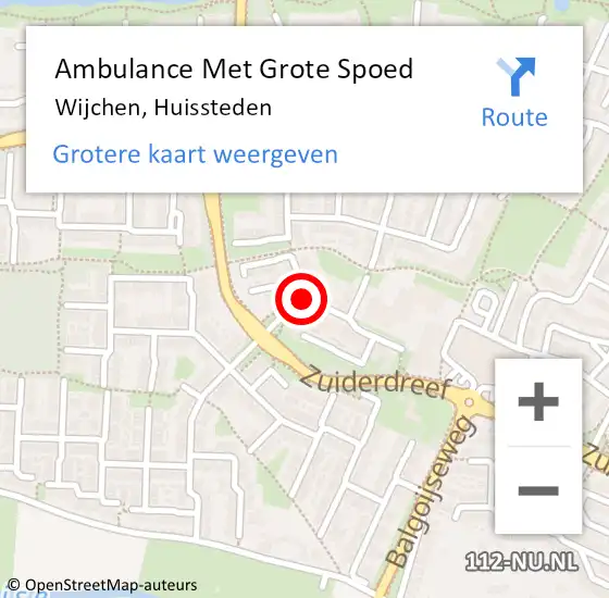 Locatie op kaart van de 112 melding: Ambulance Met Grote Spoed Naar Wijchen, Huissteden op 1 november 2021 16:58