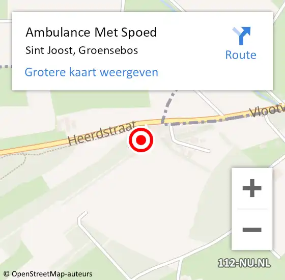 Locatie op kaart van de 112 melding: Ambulance Met Spoed Naar Sint Joost, Groensebos op 27 juni 2014 21:08