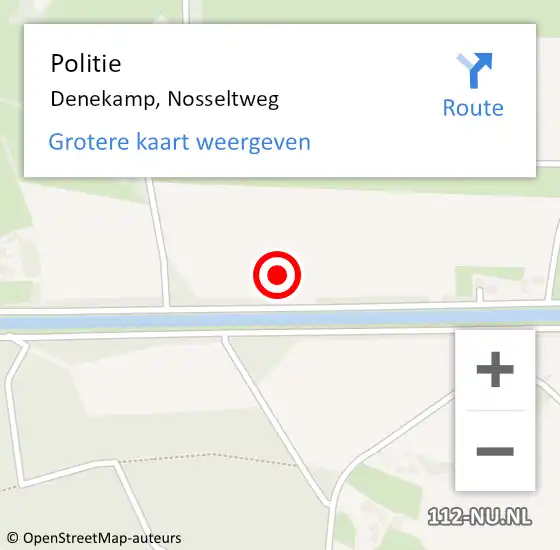 Locatie op kaart van de 112 melding: Politie Denekamp, Nosseltweg op 1 november 2021 17:12