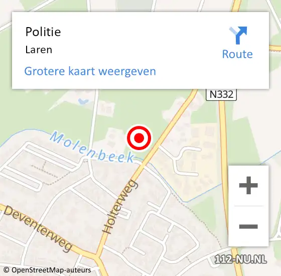 Locatie op kaart van de 112 melding: Politie Laren op 1 november 2021 17:58