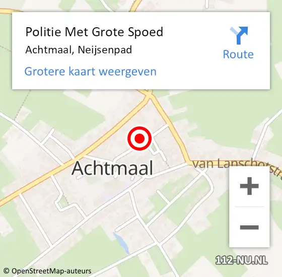 Locatie op kaart van de 112 melding: Politie Met Grote Spoed Naar Achtmaal, Neijsenpad op 1 november 2021 18:03