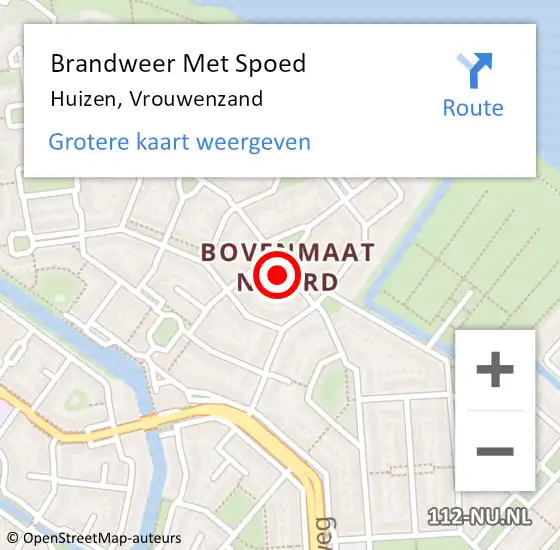 Locatie op kaart van de 112 melding: Brandweer Met Spoed Naar Huizen, Vrouwenzand op 1 november 2021 18:14