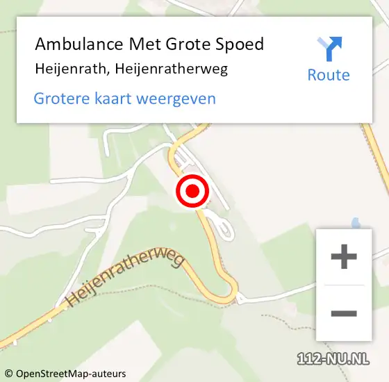 Locatie op kaart van de 112 melding: Ambulance Met Grote Spoed Naar Heijenrath, Heijenratherweg op 27 juni 2014 21:20