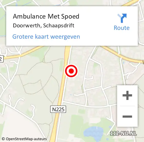 Locatie op kaart van de 112 melding: Ambulance Met Spoed Naar Doorwerth, Schaapsdrift op 1 november 2021 18:34