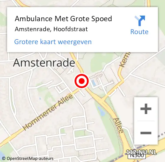 Locatie op kaart van de 112 melding: Ambulance Met Grote Spoed Naar Amstenrade, Hoofdstraat op 27 juni 2014 21:23