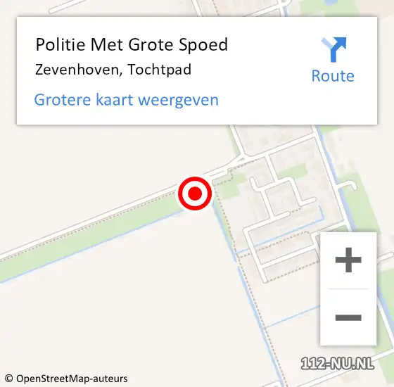 Locatie op kaart van de 112 melding: Politie Met Grote Spoed Naar Zevenhoven, Tochtpad op 1 november 2021 18:53