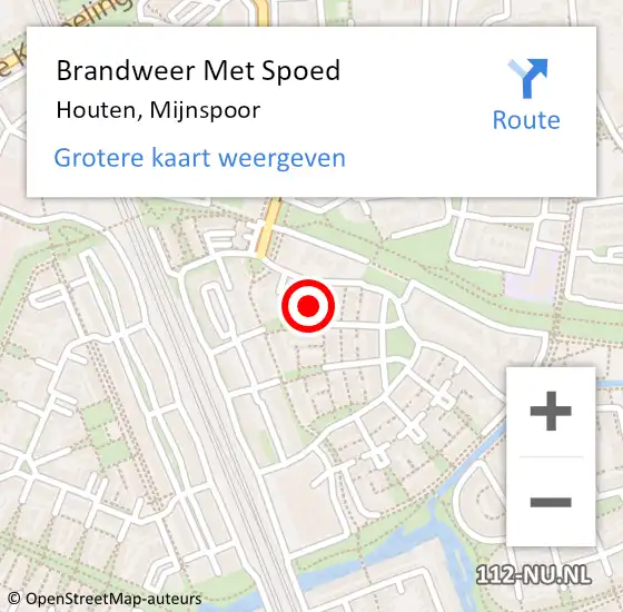 Locatie op kaart van de 112 melding: Brandweer Met Spoed Naar Houten, Mijnspoor op 1 november 2021 19:06