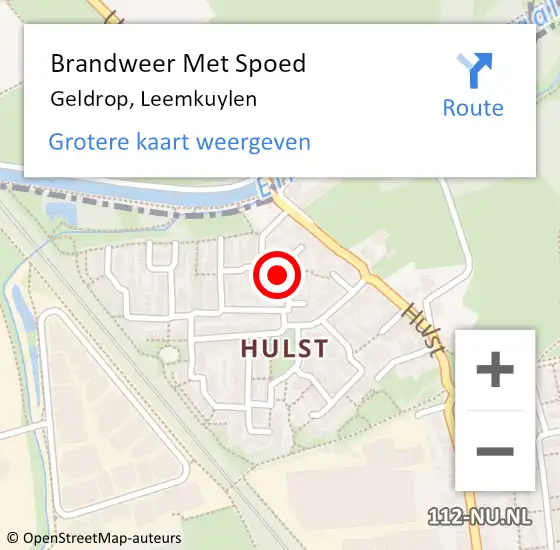 Locatie op kaart van de 112 melding: Brandweer Met Spoed Naar Geldrop, Leemkuylen op 1 november 2021 19:07