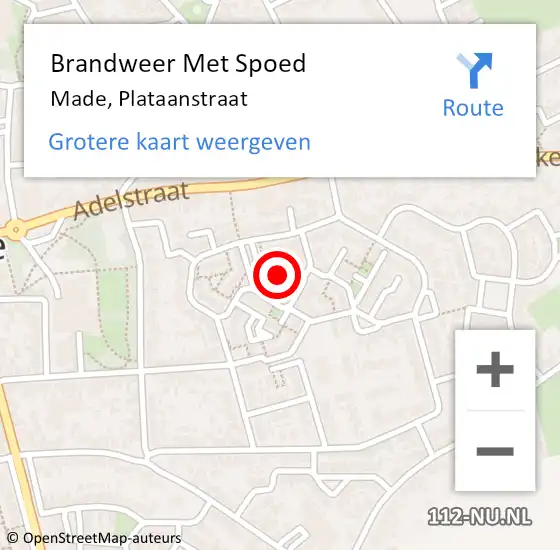 Locatie op kaart van de 112 melding: Brandweer Met Spoed Naar Made, Plataanstraat op 1 november 2021 19:23