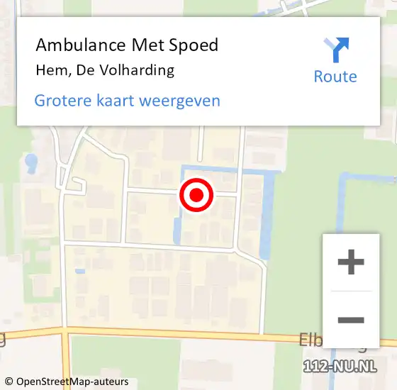 Locatie op kaart van de 112 melding: Ambulance Met Spoed Naar Hem, De Volharding op 1 november 2021 19:40