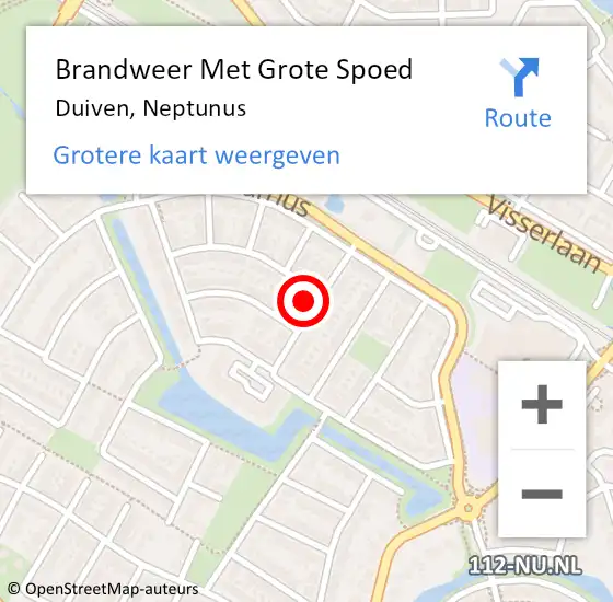 Locatie op kaart van de 112 melding: Brandweer Met Grote Spoed Naar Duiven, Neptunus op 1 november 2021 21:44