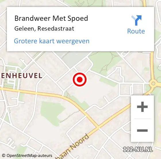 Locatie op kaart van de 112 melding: Brandweer Met Spoed Naar Geleen, Resedastraat op 1 november 2021 22:06