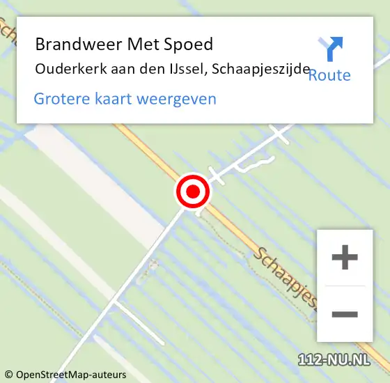 Locatie op kaart van de 112 melding: Brandweer Met Spoed Naar Ouderkerk aan den IJssel, Schaapjeszijde op 27 juni 2014 22:00