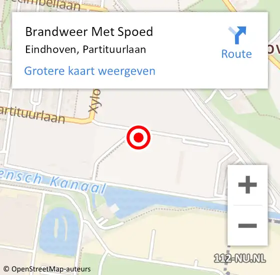 Locatie op kaart van de 112 melding: Brandweer Met Spoed Naar Eindhoven, Partituurlaan op 1 november 2021 23:49