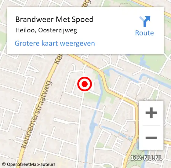 Locatie op kaart van de 112 melding: Brandweer Met Spoed Naar Heiloo, Oosterzijweg op 2 november 2021 00:24