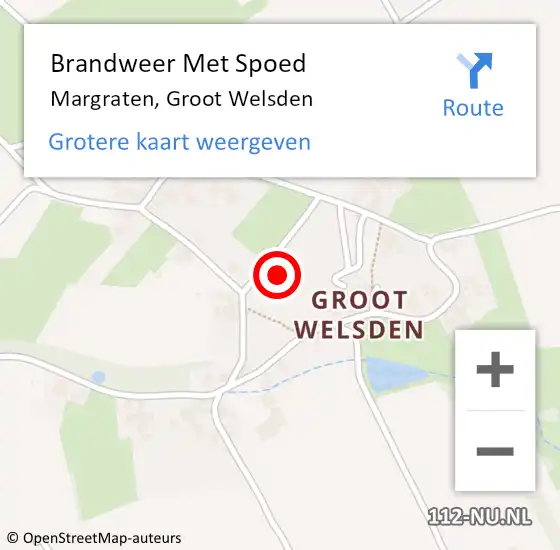 Locatie op kaart van de 112 melding: Brandweer Met Spoed Naar Margraten, Groot Welsden op 2 november 2021 01:02