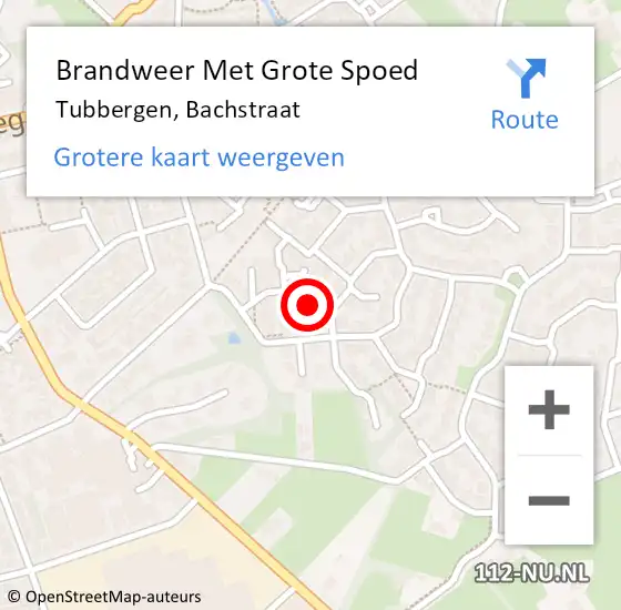 Locatie op kaart van de 112 melding: Brandweer Met Grote Spoed Naar Tubbergen, Bachstraat op 2 november 2021 04:07