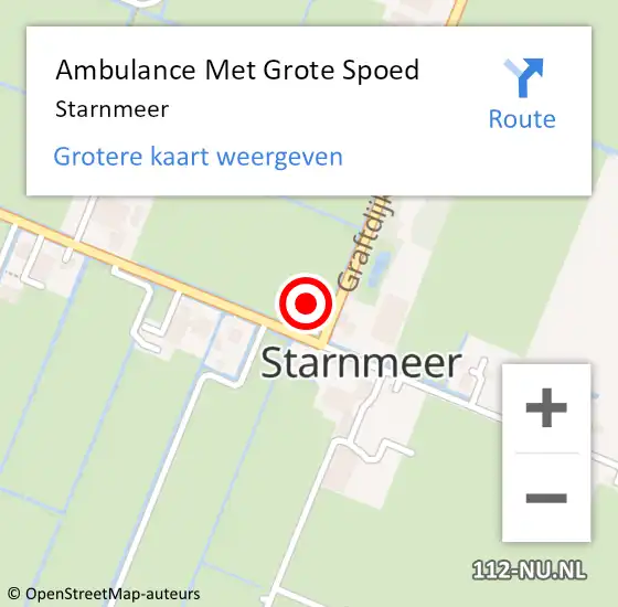 Locatie op kaart van de 112 melding: Ambulance Met Grote Spoed Naar Starnmeer op 2 november 2021 04:22