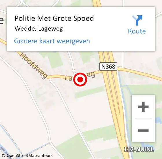 Locatie op kaart van de 112 melding: Politie Met Grote Spoed Naar Wedde, Lageweg op 2 november 2021 05:36