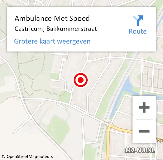 Locatie op kaart van de 112 melding: Ambulance Met Spoed Naar Castricum, Bakkummerstraat op 2 november 2021 06:39