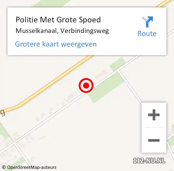 Locatie op kaart van de 112 melding: Politie Met Grote Spoed Naar Musselkanaal, Verbindingsweg op 2 november 2021 08:12