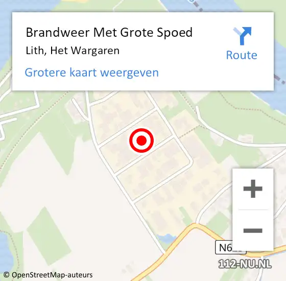 Locatie op kaart van de 112 melding: Brandweer Met Grote Spoed Naar Lith, Het Wargaren op 2 november 2021 08:13