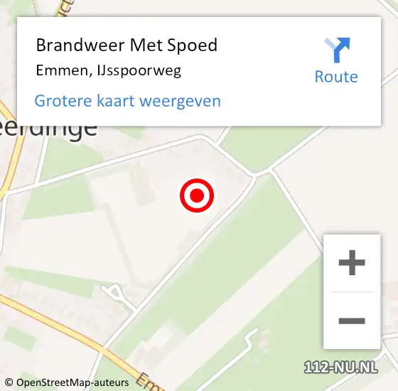 Locatie op kaart van de 112 melding: Brandweer Met Spoed Naar Emmen, IJsspoorweg op 2 november 2021 08:20