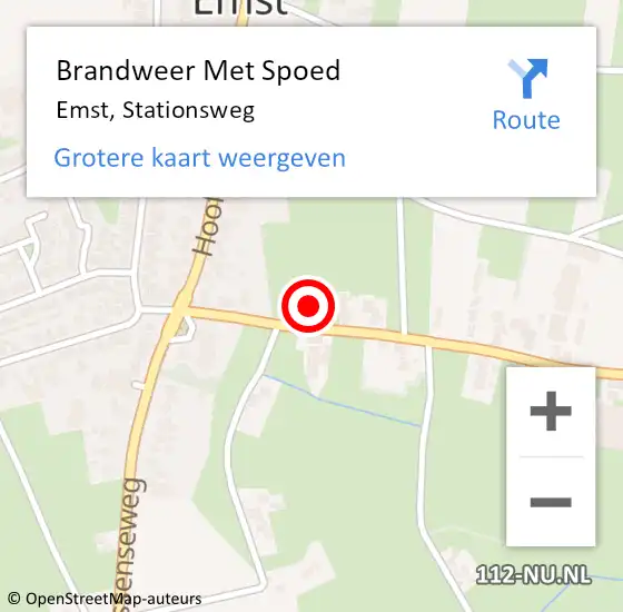 Locatie op kaart van de 112 melding: Brandweer Met Spoed Naar Emst, Stationsweg op 27 juni 2014 22:34