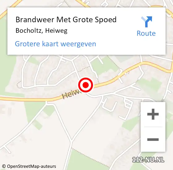 Locatie op kaart van de 112 melding: Brandweer Met Grote Spoed Naar Bocholtz, Heiweg op 2 november 2021 09:44