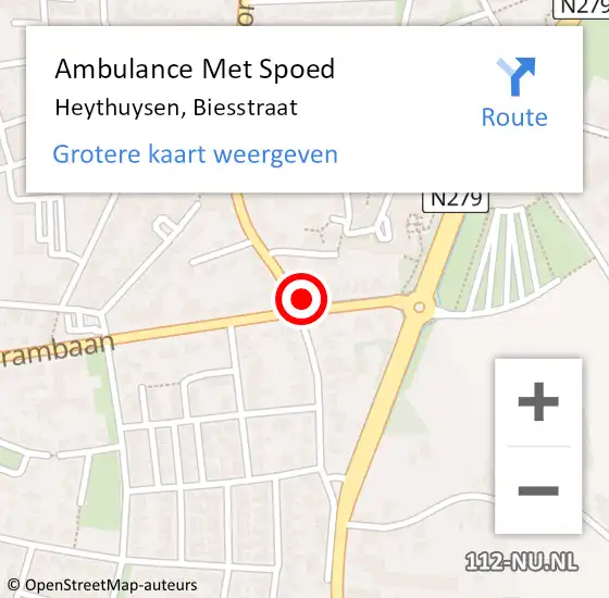 Locatie op kaart van de 112 melding: Ambulance Met Spoed Naar Heythuysen, Biesstraat op 2 november 2021 09:45