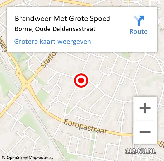 Locatie op kaart van de 112 melding: Brandweer Met Grote Spoed Naar Borne, Oude Deldensestraat op 2 november 2021 10:08