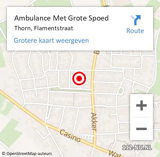 Locatie op kaart van de 112 melding: Ambulance Met Grote Spoed Naar Thorn, Flamentstraat op 2 november 2021 10:21