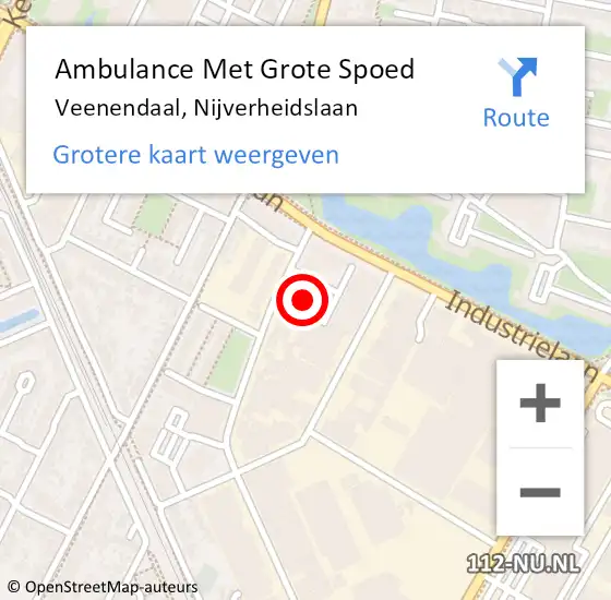 Locatie op kaart van de 112 melding: Ambulance Met Grote Spoed Naar Veenendaal, Nijverheidslaan op 2 november 2021 11:12